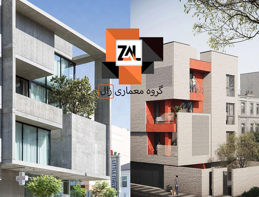 طراح نمای ساختمان سه طبقه - زالارک