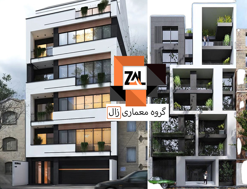 طراح نمای ساختمان مسکونی 5 طبقه