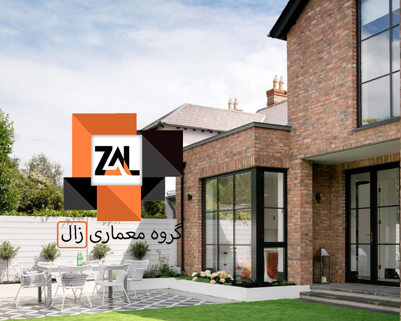 طراحی نمای ویلا سنگ و آجر - زالارک