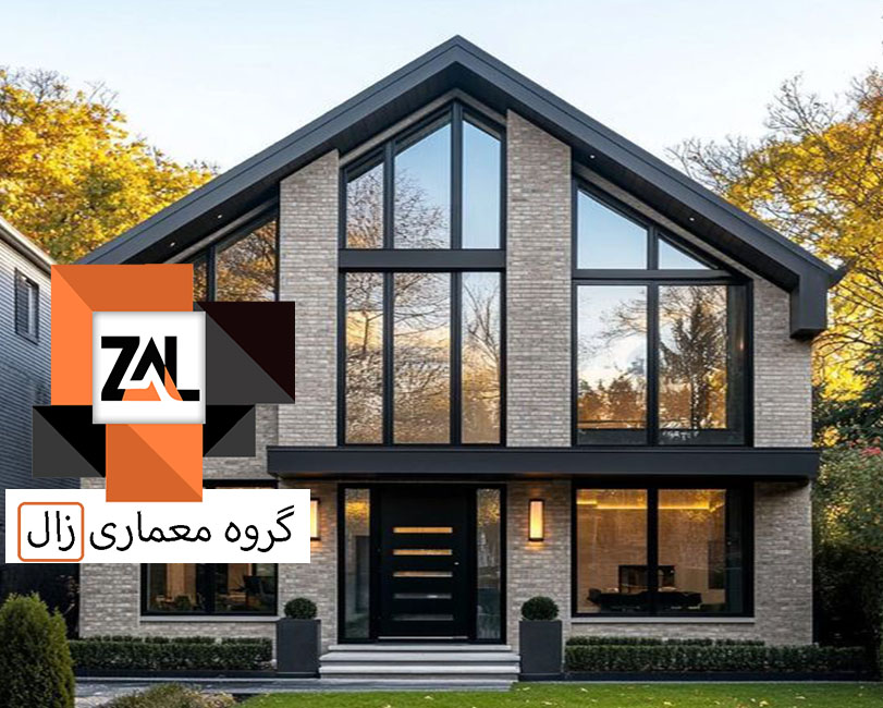 نمای سنگ ساختمان ویلایی یک طبقه - زالارک