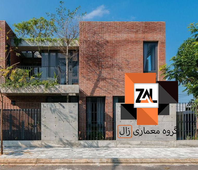 نمای سنگ و آجر ویلا - زالارک