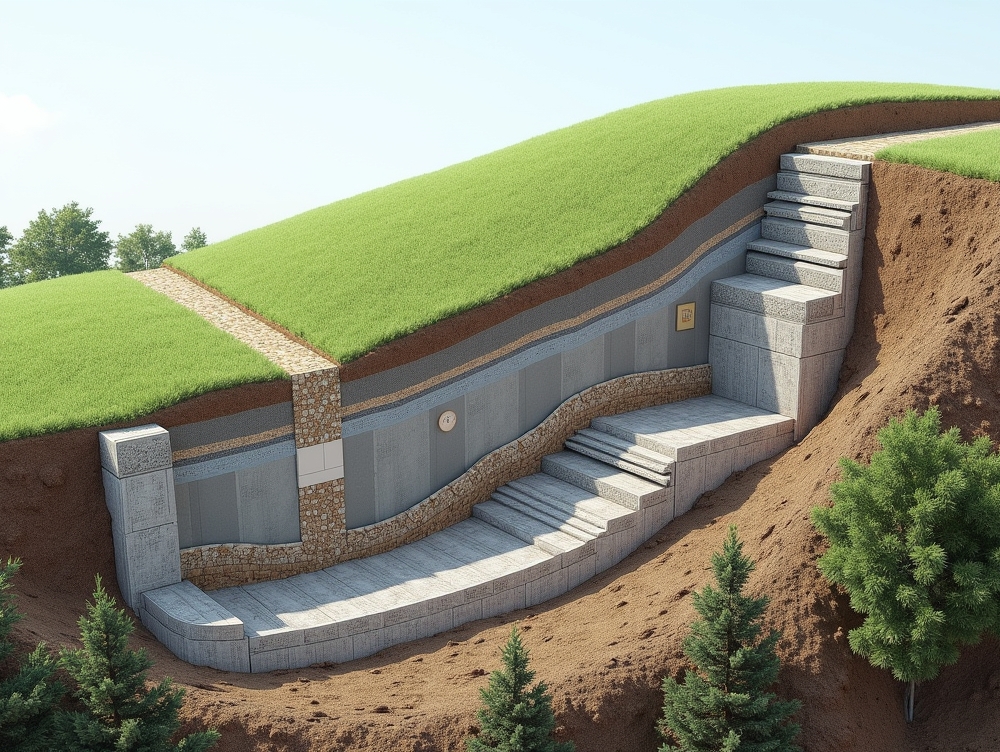 فونداسیون در زمین های شیب دار