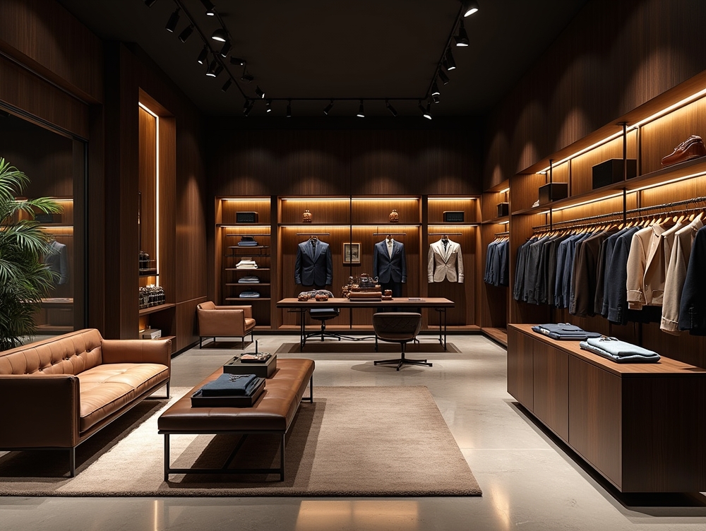 دکور بوتیک مردانه لاکچری