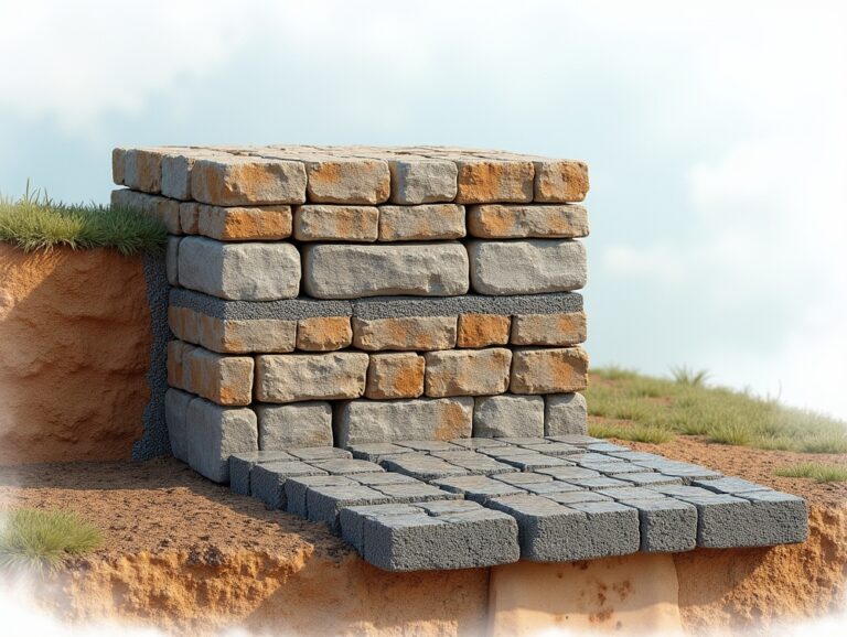سنگ چینی زیر پی در زمین شیب دار
