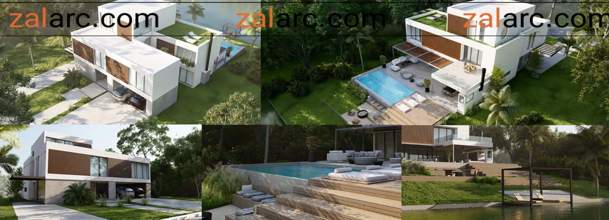 طراحی باغ ویلا ساده