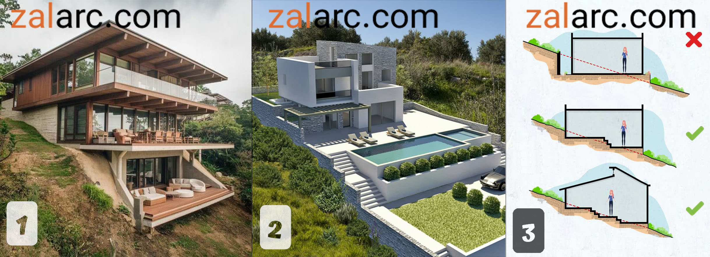طراحی خانه ویلایی در زمین شیبدار