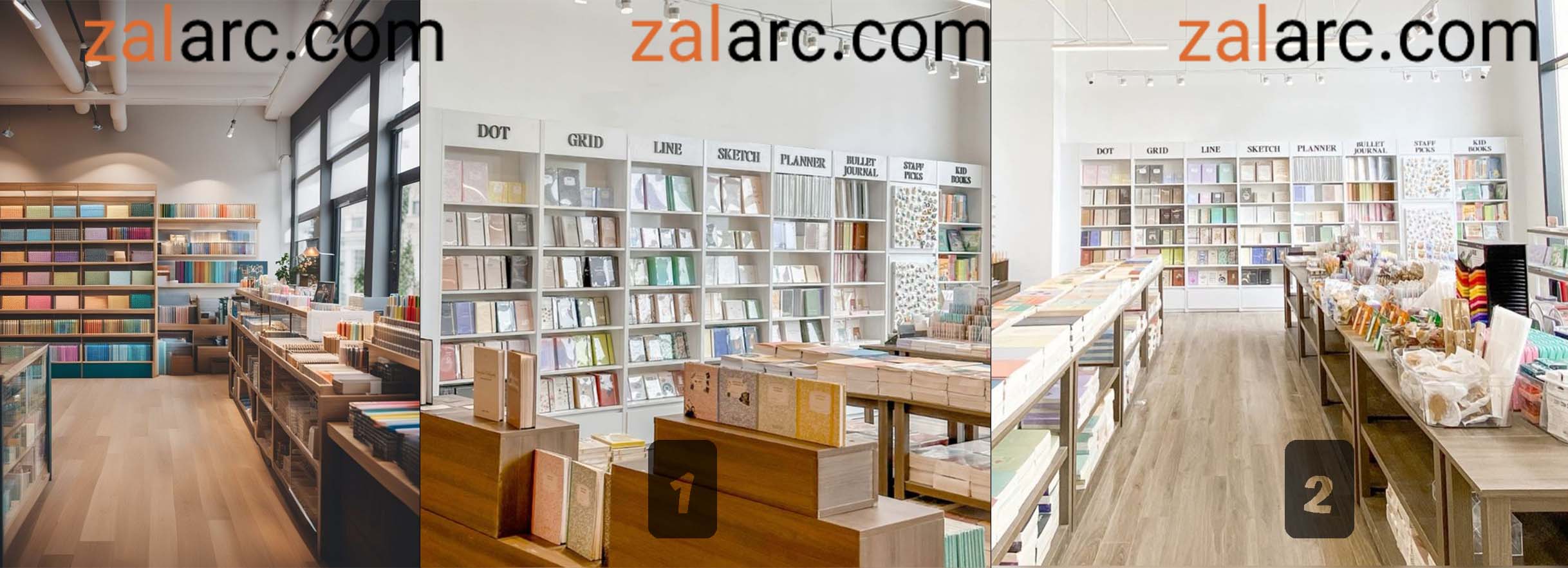 طراحی دکوراسیون داخلی فروشگاه لوازم التحریر