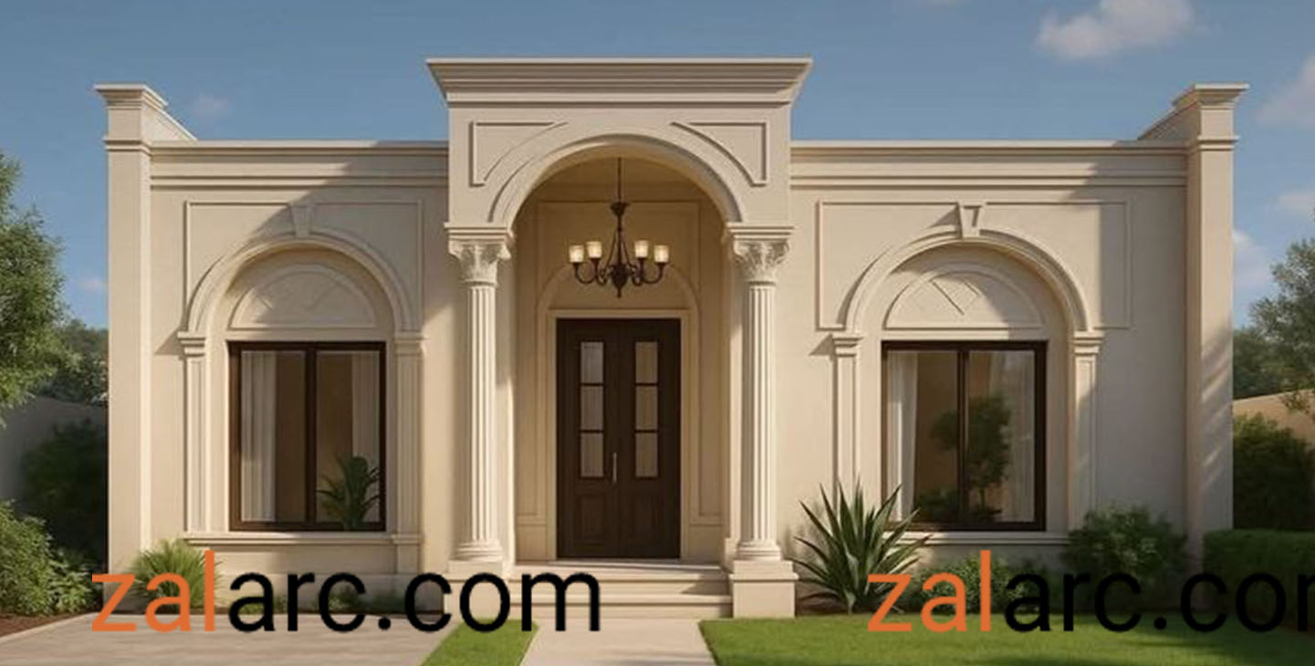 طراحی نمای رومی ساختمان یک طبقه