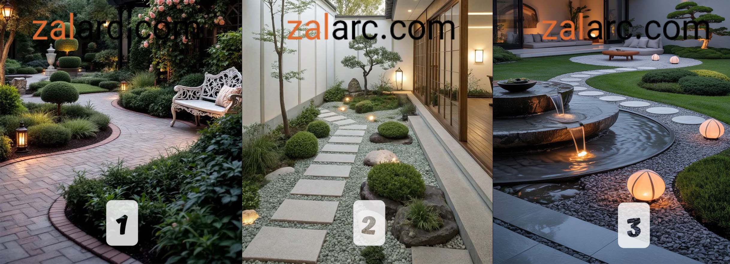 طرح محوطه سازی حیاط