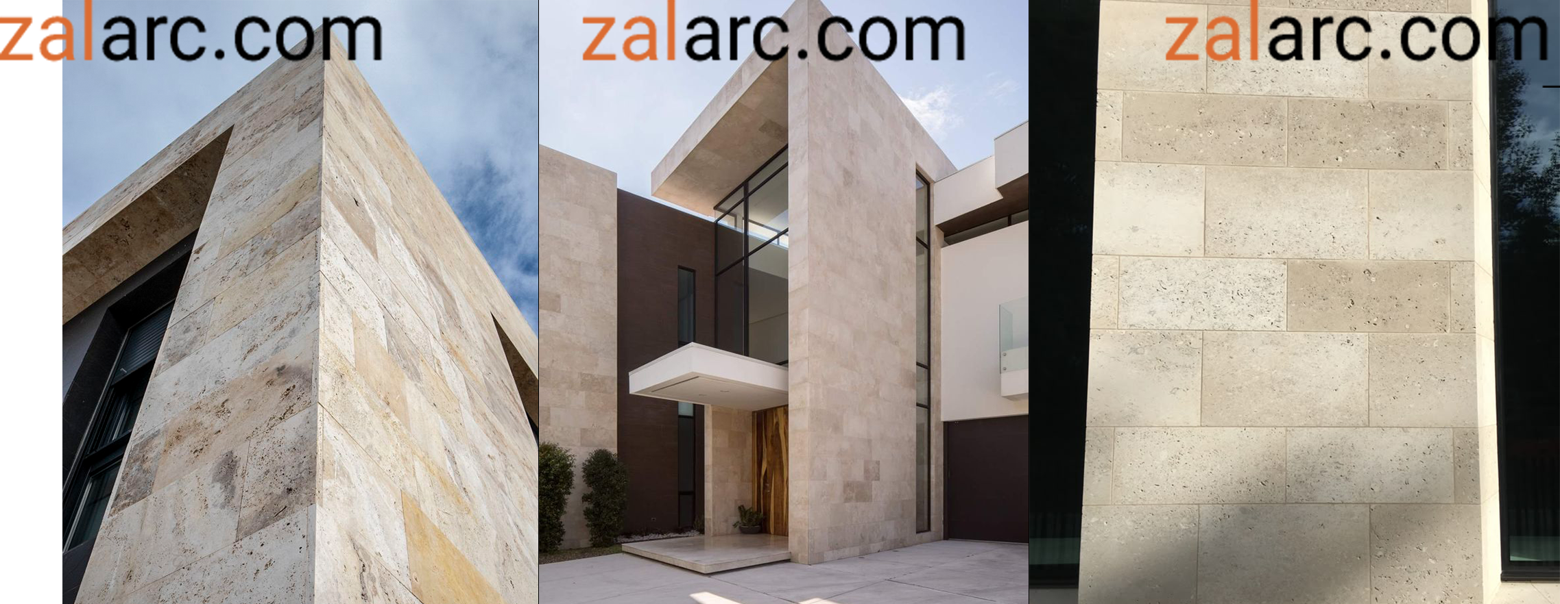نمای سنگ ساختمان ویلایی یک طبقه